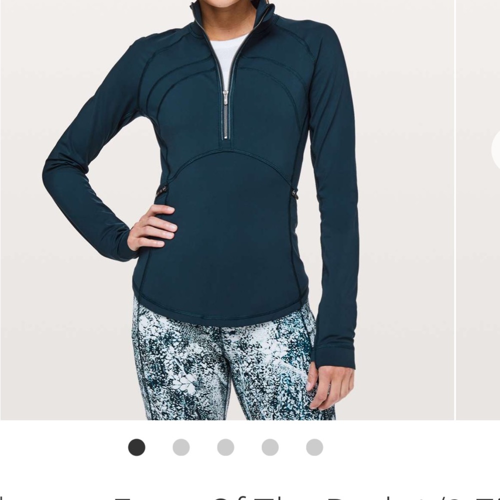 RARE Lululemon front of the pack 1/2 zip nocturnal teal running pullover  8